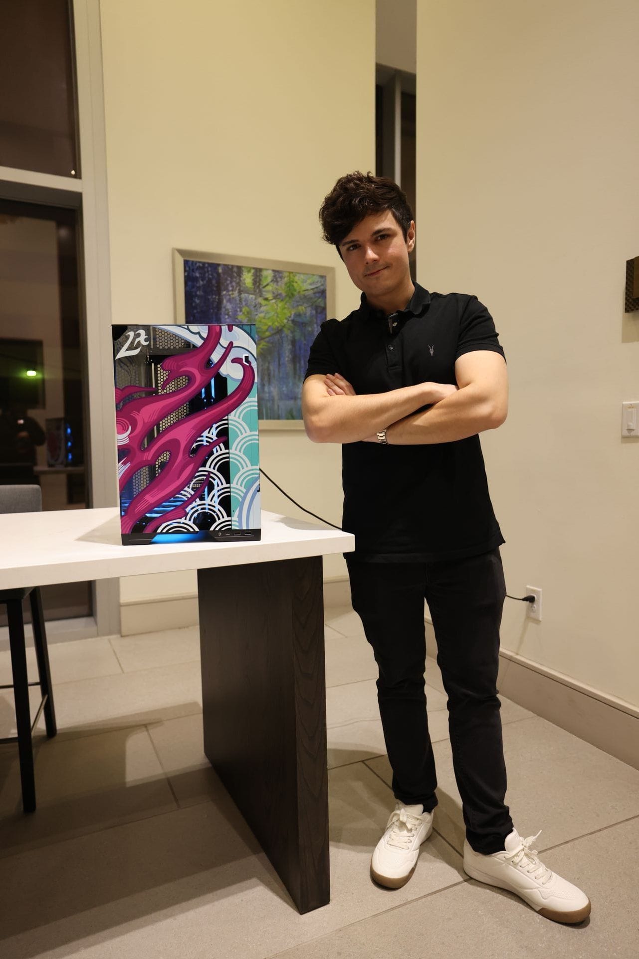 Zach Aguilar with his Lucid PC