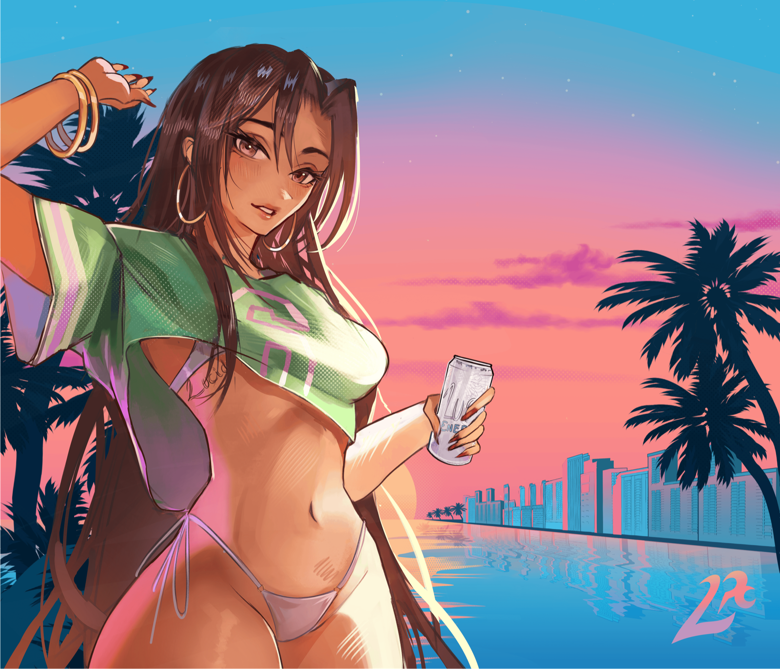 Miami — Glass Mousepad